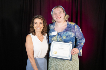 Hilda Banyon with 2023 recipient Chakeemala Jones.