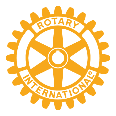 yellow gear with the words "rotary international"