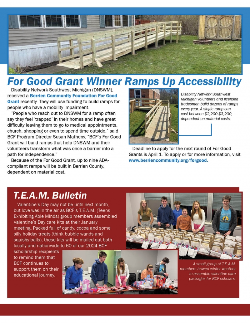 Image of page 3 of the winter 2025 newsletter. A readable version is located at the top of the page.